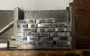 Set type on letterpress