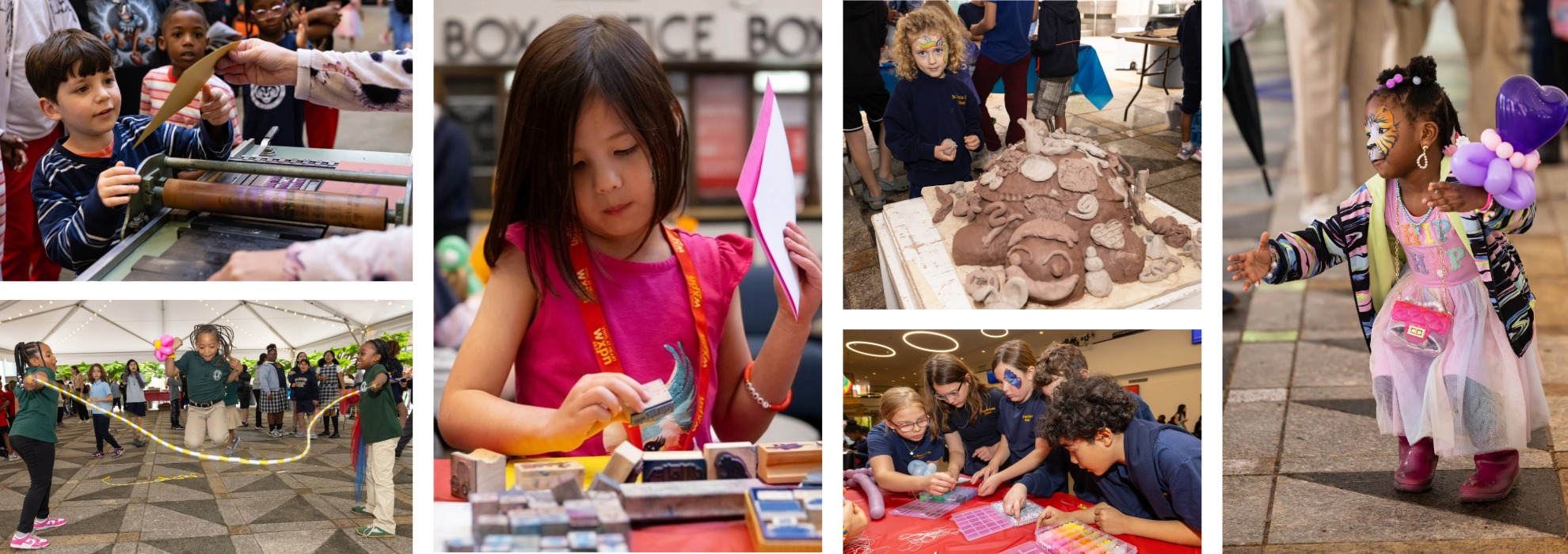 Collage of photos of children enjoying the Philadelphia Children's Festival