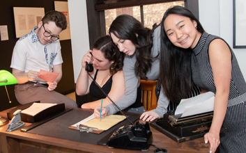 Members of Penn Players at the Hal Prince exhibit