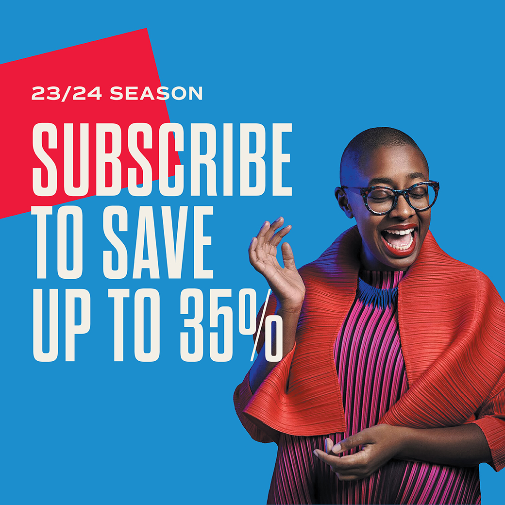 Cécile McLorin Salvant photo, Text: 23/24 Season, Subscribe now to save up to 35%