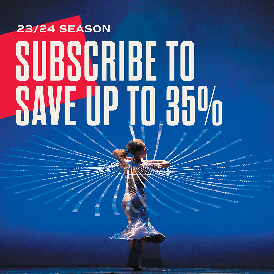 MOMIX photo, Text: 23/24 Season, Subscribe now to save up to 35%