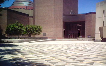 View of the Annenberg Center from the outdoor plaza