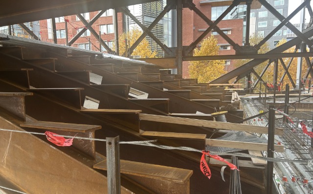 Platt Center construction progress image, Nov 2025, interior