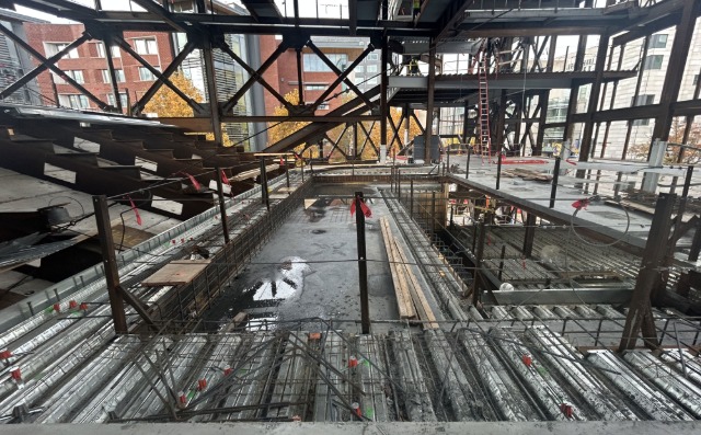Platt Center construction progress image, Nov 2025, interior
