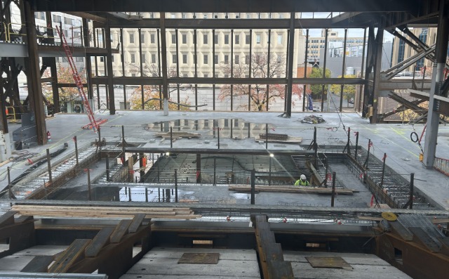 Platt Center construction progress image, Nov 2025, interior